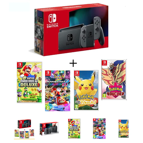 Pack Nintendo Switch Gris + Nuevo Super Mario